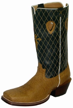 Twisted X MRSL012 for $229.99 Men's' Gold Buckle Western Boot with Saddle Smooth Ostrich Leather Foot and a Country Wide Square Toe